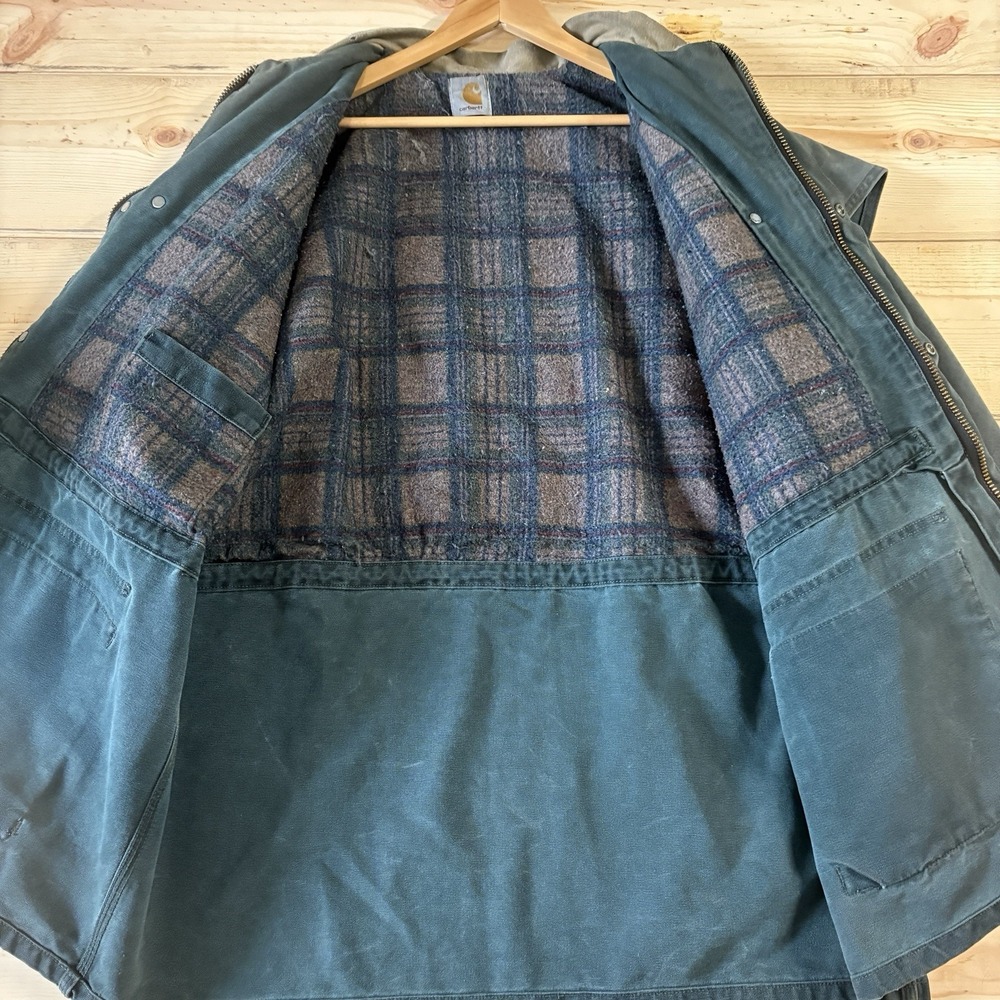 Vintage Carhartt Chore Work Jacket Coverall Full Zip Blanket Liner Large 2XL - Picture 7 of 16